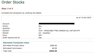 ETF order - Step two