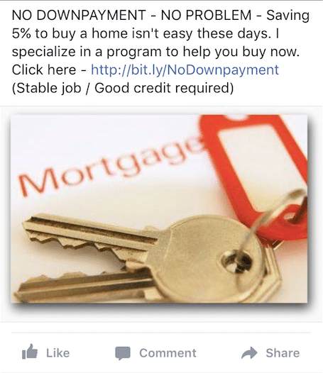 No downpayment ad