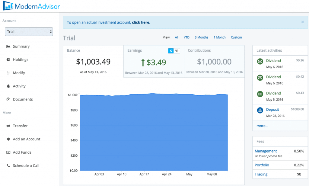 Modern Advisor free trial