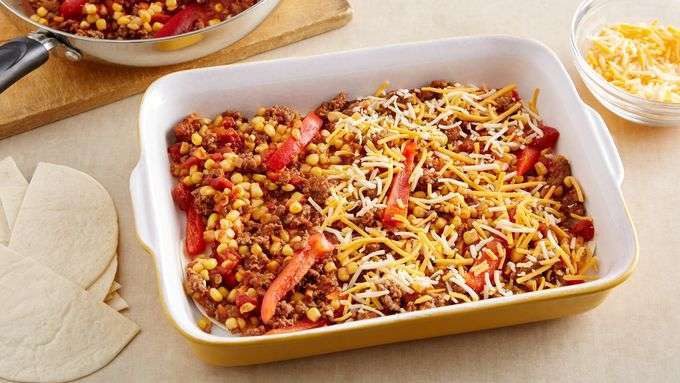 Beef Tortilla Taco Casserole