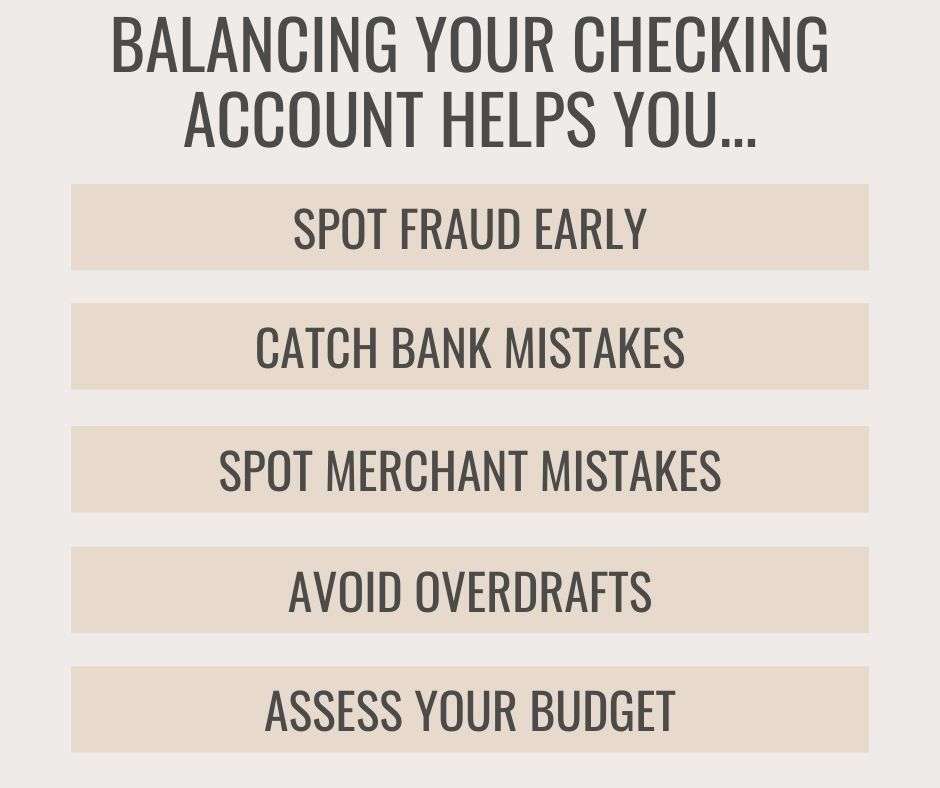 list of benefits of balancing checking account