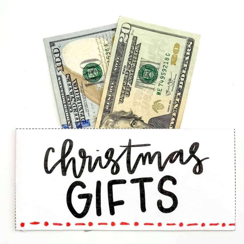 Christmas cash envelopes