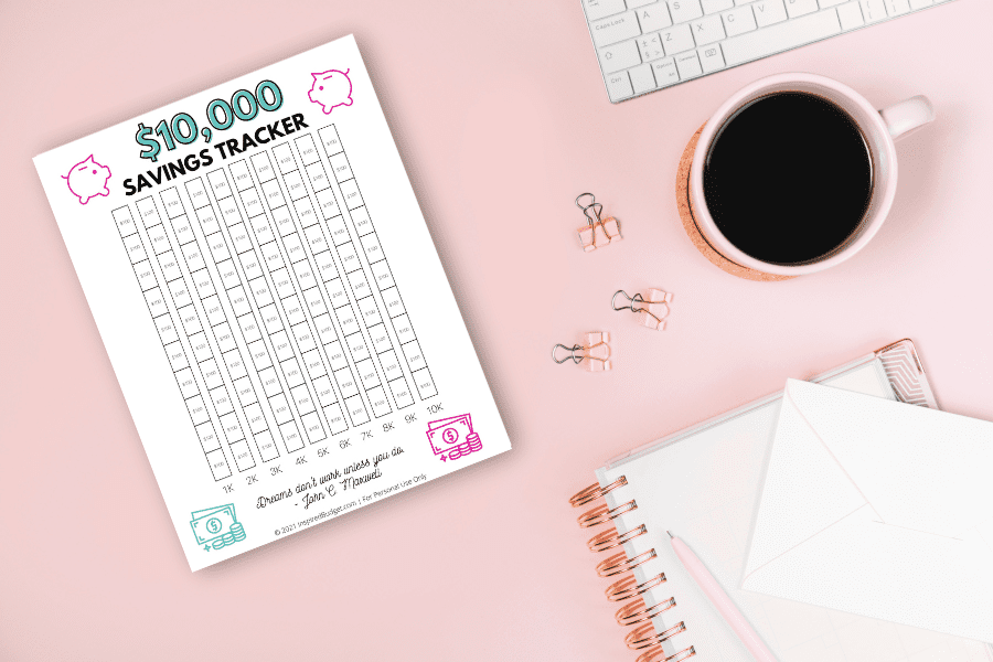 $10,000 Savings Printable