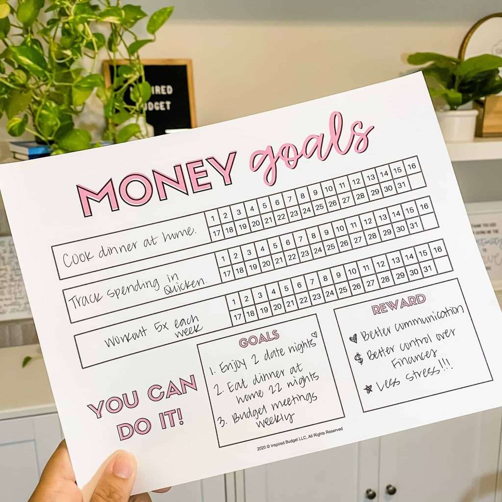 Money Goals Printable
