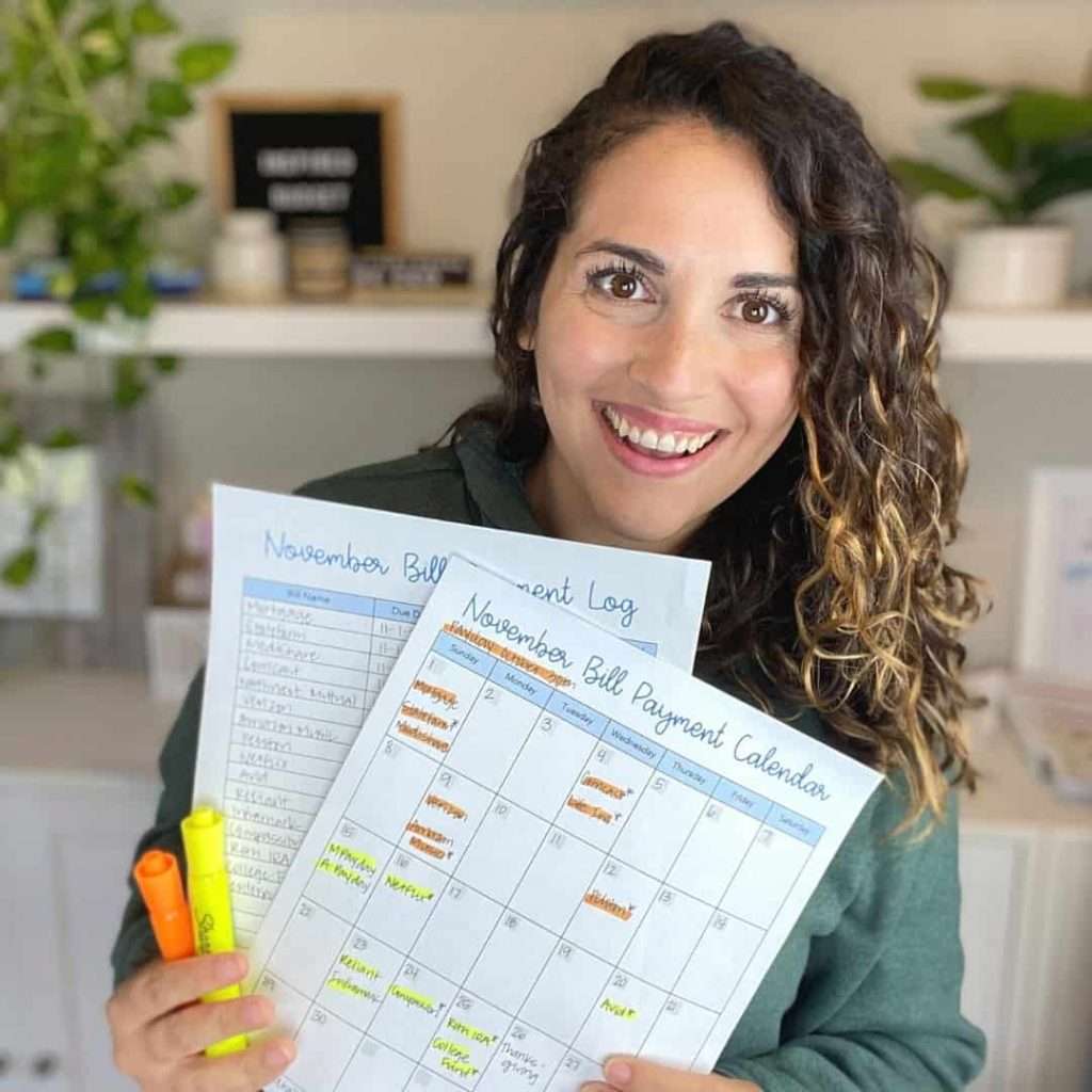 Woman with budget pages