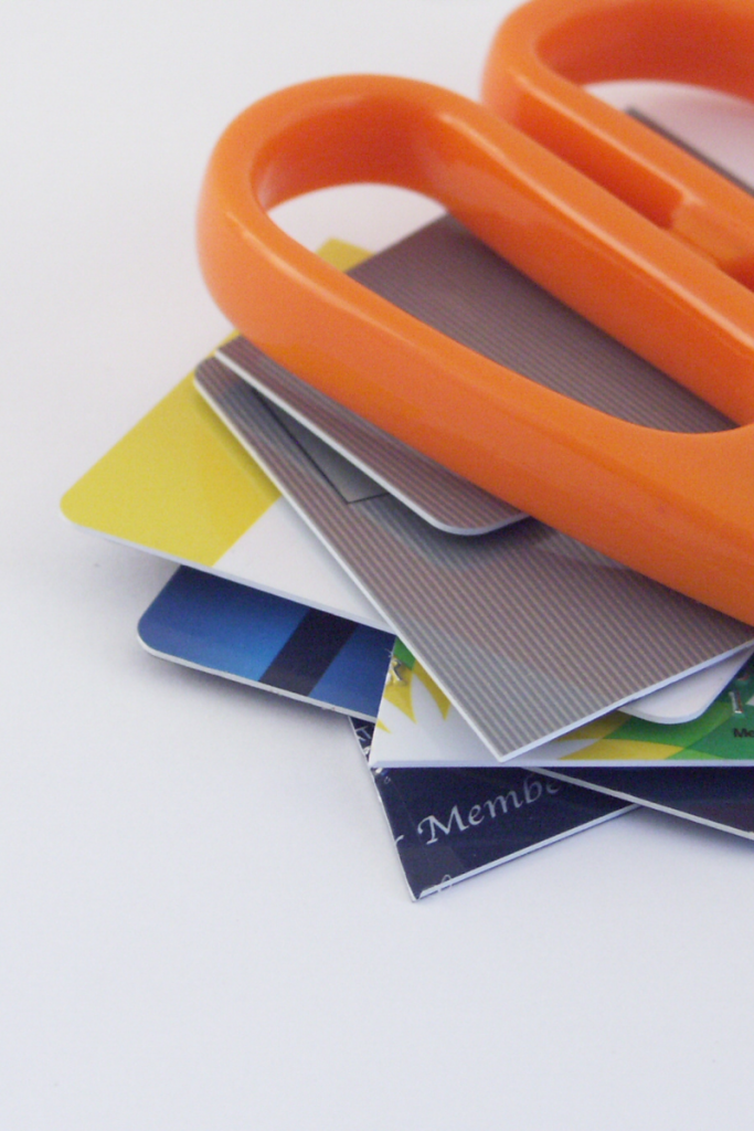 Credit cards and scissors