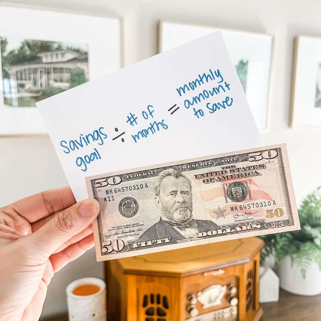 A 50 dollar bill and savings equation