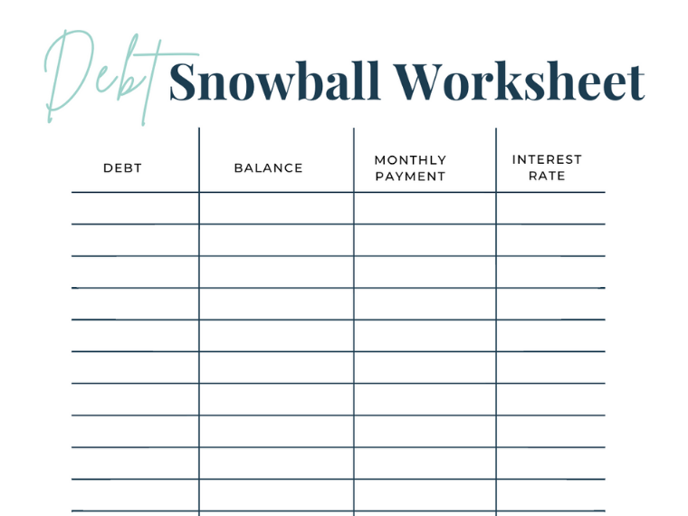 Debt snowball worksheet