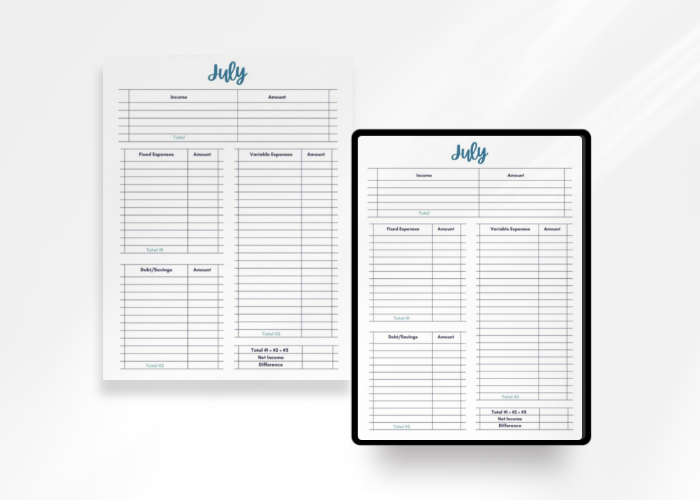 Yearly Budget Sheets Modern Version