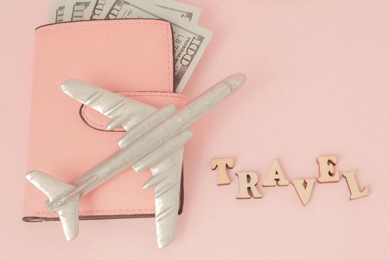 airplane with money and word "travel"
