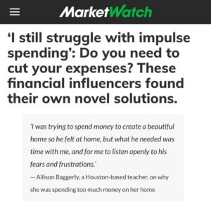 MarketWatch Allison Baggerly feature